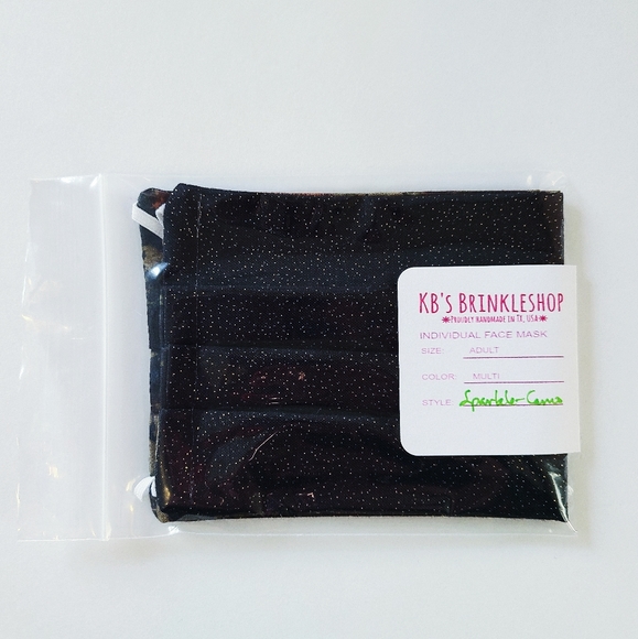 🚫SOLD🚫🌟Sparkle🔄Camo Reversible Face Mask NWT - Picture 4 of 9